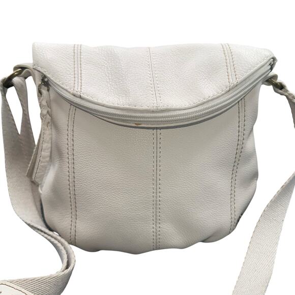 The Sak Cream Pebbled Leather Crossbody Bag Adjustable Strap Boho Everyday Purse - Picture 2 of 8